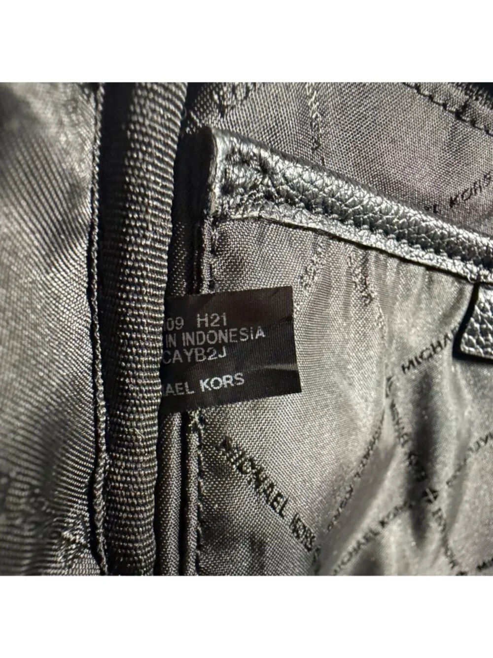 MICHAEL KORS Women's Abbey MK Signature Coated Canvas Backpack Beige Black Gold